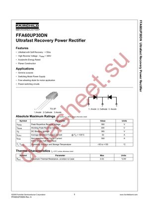 FFA60UP30DNTU datasheet  